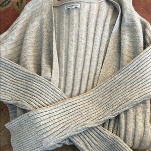 Croft & Barrow Light Gray Ribbed Cardigan